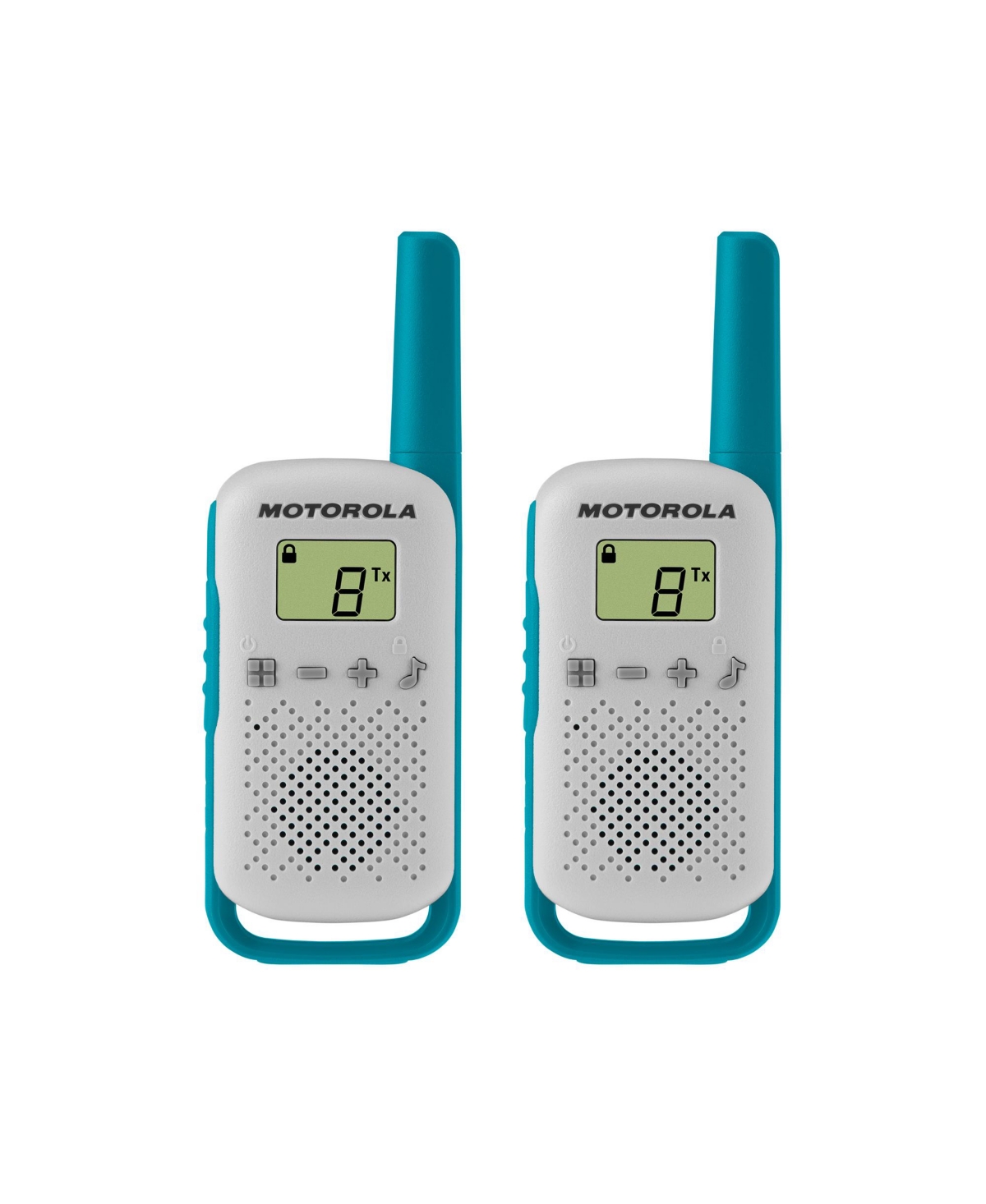 Motorola Solutions T114 16 mi. Two-Way Radio White/Blue Alkaline 2-Pack - White