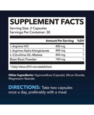 L-Arginine Capsules for Men's Stamina, Endurance & Performance, 60ct