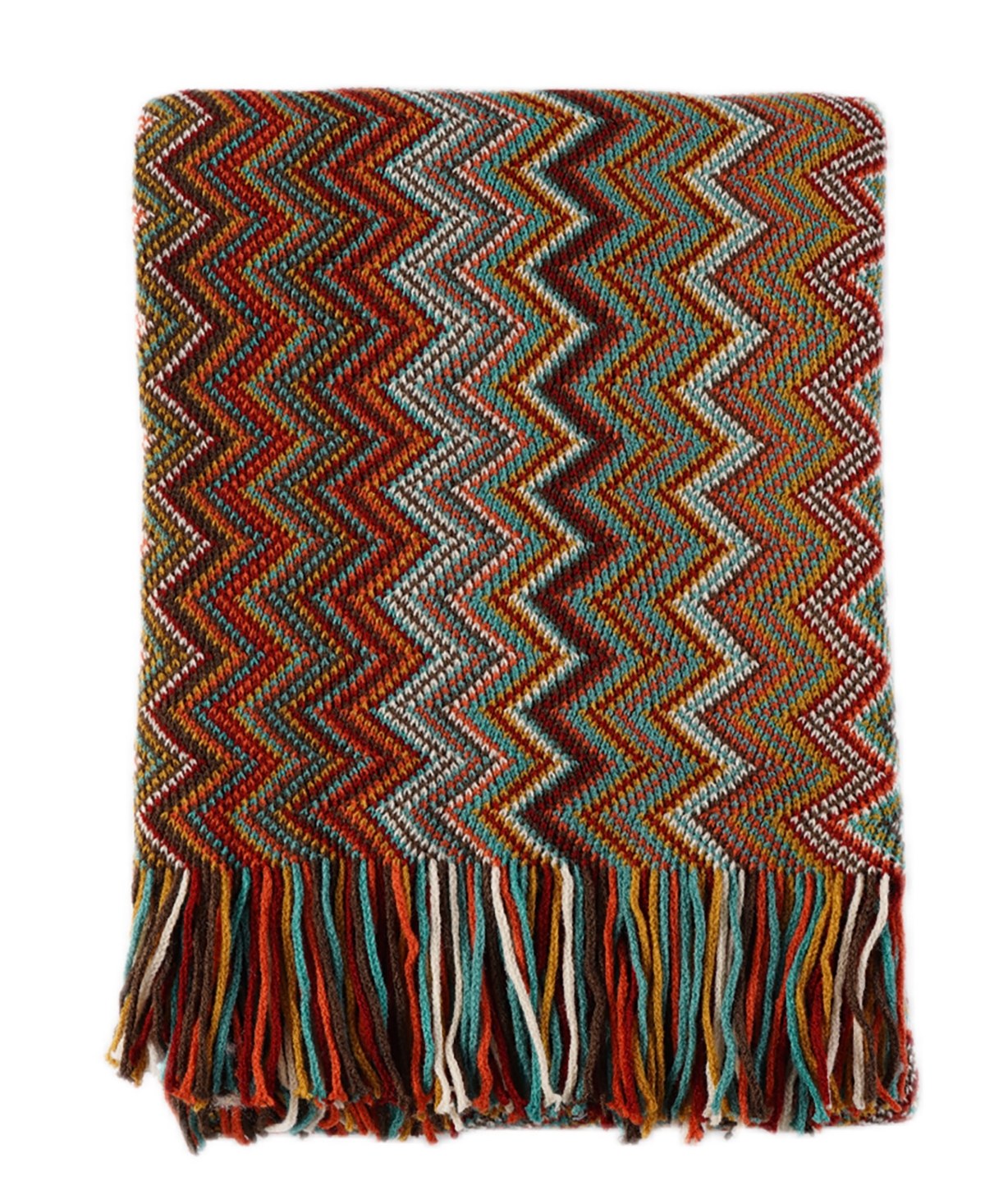 Battilo Lifestyle Colorful Chevron Bohemian Knit Throw, 51