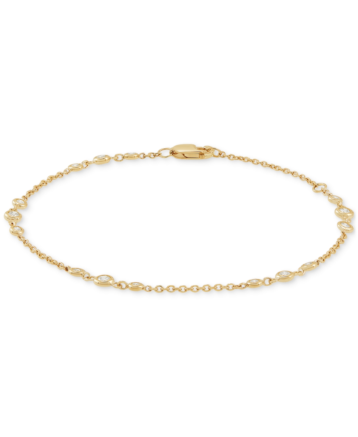 Macy's Diamond Bezel Link Bracelet (1/2 Ct. T.w.) In 14k Gold In Yellow Gold