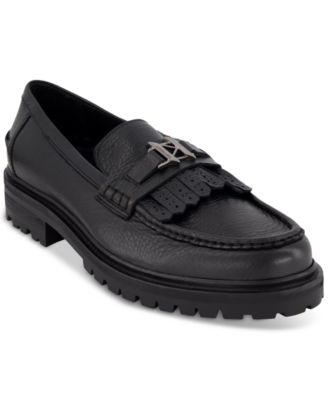 KARL LAGERFELD PARIS - Men's Tumbled Leather Slip-On Kilted Tassel Loafers