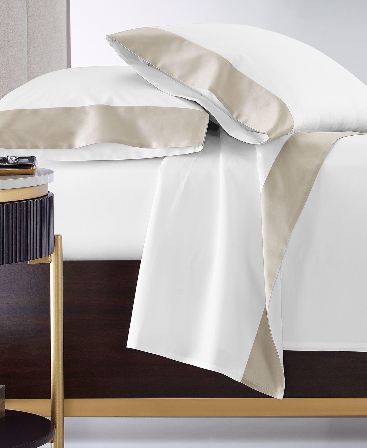 Hotel Collection Italian Percale Sateen Cuff 4-pc. Sheet Set, Queen, Created For Macy's In Silver