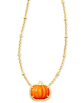 Kendra Scott - 14k Gold-Plated Orange Mother-of-Pearl Pumpkin 19" Adjustable Pendant Necklace
