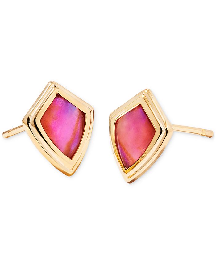 Kendra Scott 14k GoldPlated Framed Stone Stud Earrings Macy's