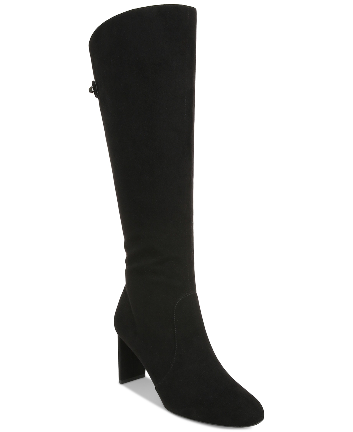 Women's Adelayde Knee High Thin Block-Heel Dress Boots, Created for Macy's - Choco Micro