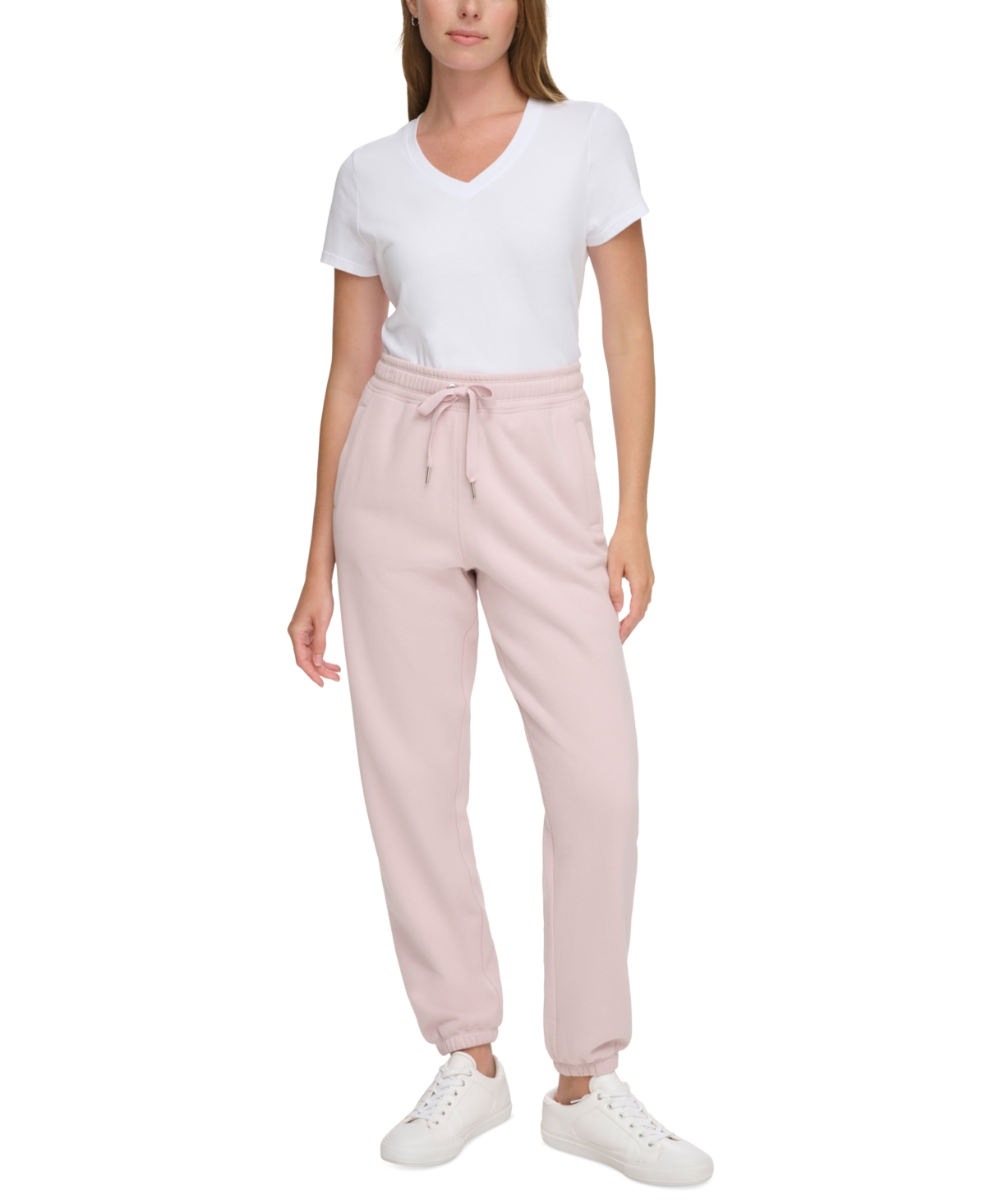 Calvin Klein Performance Plus Womens Fleece Lined Activewear Jogger Pants  In Pink
