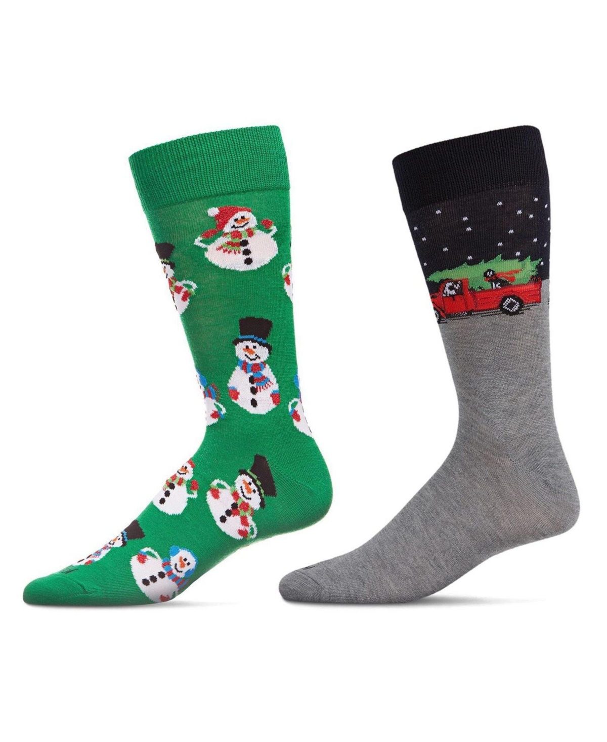 Men's Christmas Holiday Pair Novelty Socks, Pack of 2 - Green