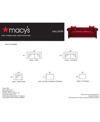 CLOSEOUT! Kallison 92" Fabric Sofa, Created for Macy's