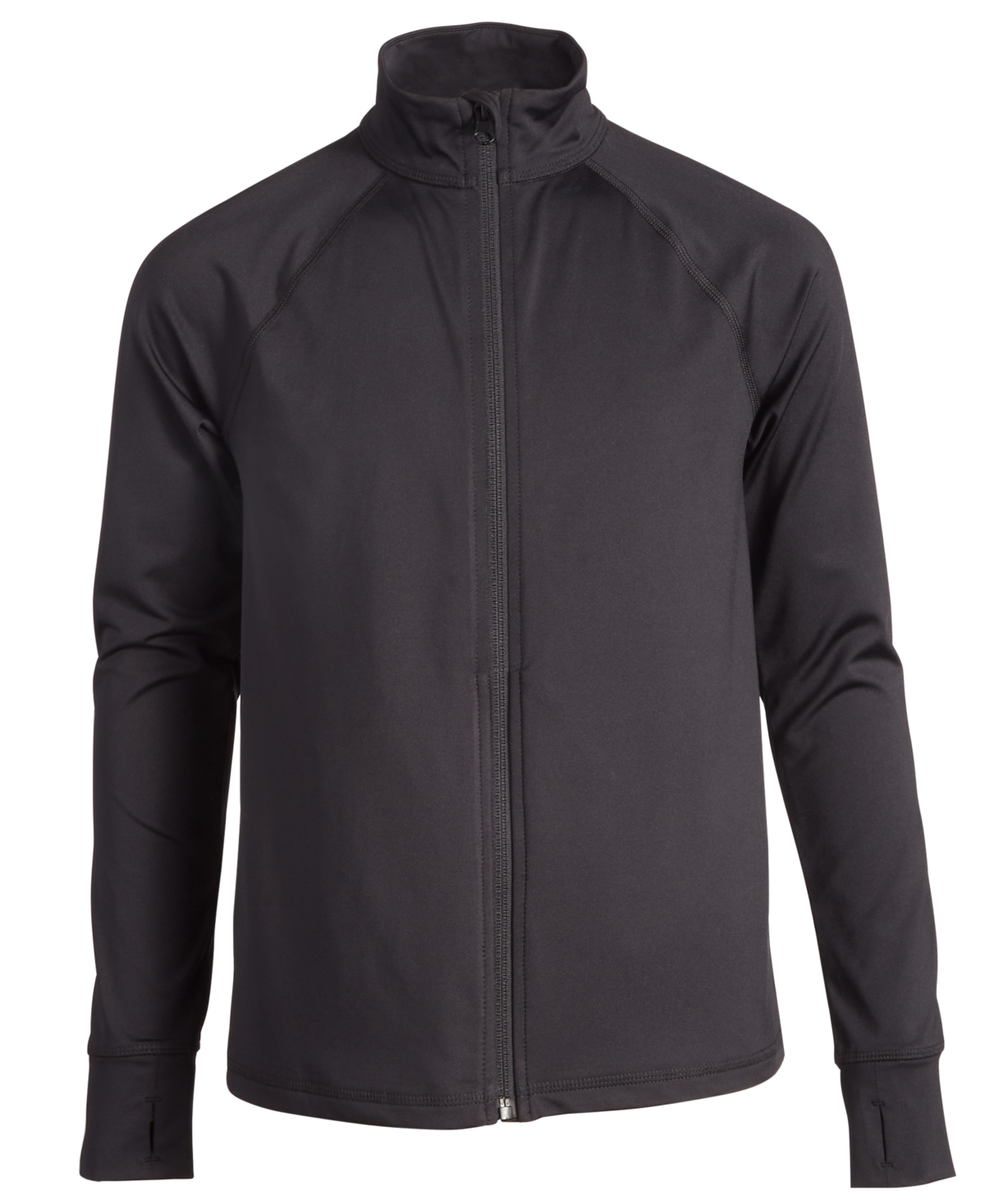 Shop Id Ideology Big Girls Core Solid Full-zip Active Jacket, Created For Macy's In Deep Black