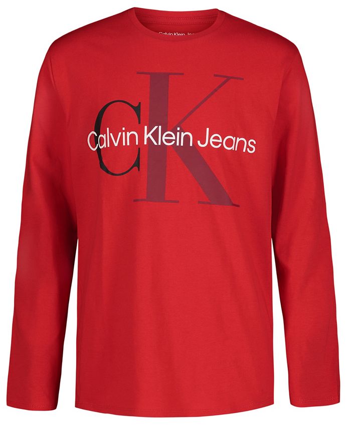 Calvin Klein Big Boys Two Clear Monologo Long Sleeve T-shirt - Macy's
