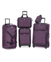 Elite Luggage Whitfield 5-Piece Softside Lightweight Rolling Luggage Set,  Navy 
