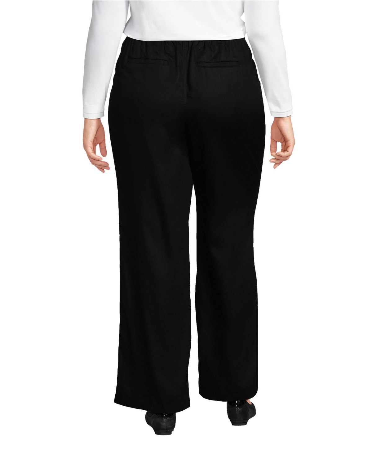 Lands' End Women's High Rise Wide Leg Pants made with Tencel Fibers