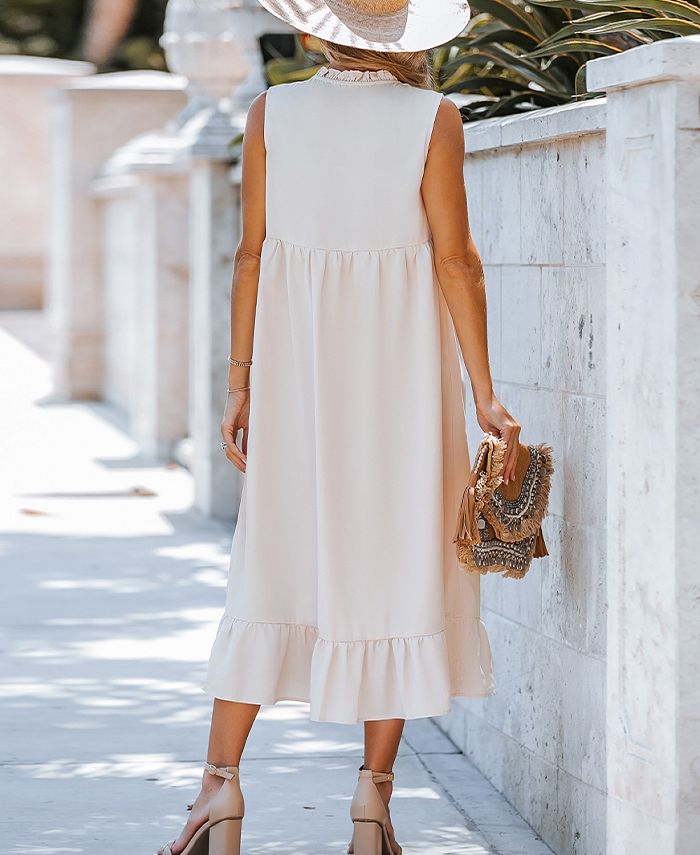 CUPSHE Women's Blushing Pink Tie Neck Midi Cover Up Dress Macy's