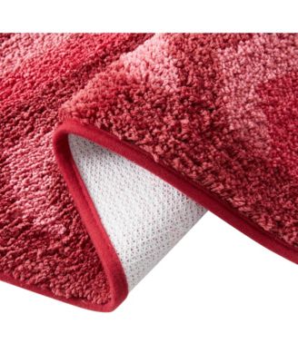 2 Piece Ultra Soft Non-Slip Shaggy Bath Rug - Chevron Design - Large & Small