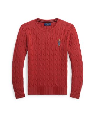 Polo Ralph Lauren Cable high quality knit red cotton crew neck