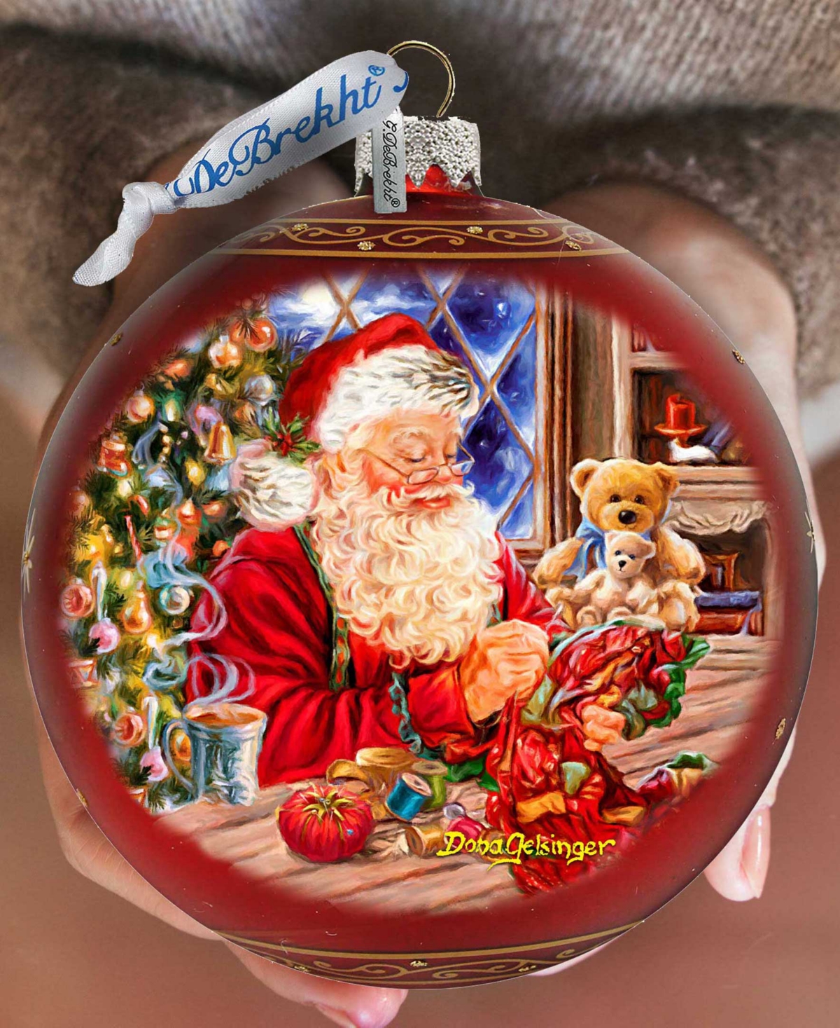 Designocracy Getting Ready For Holidays Santa Lg Glass Holiday Ornaments D. Gelsinger In Multi Color