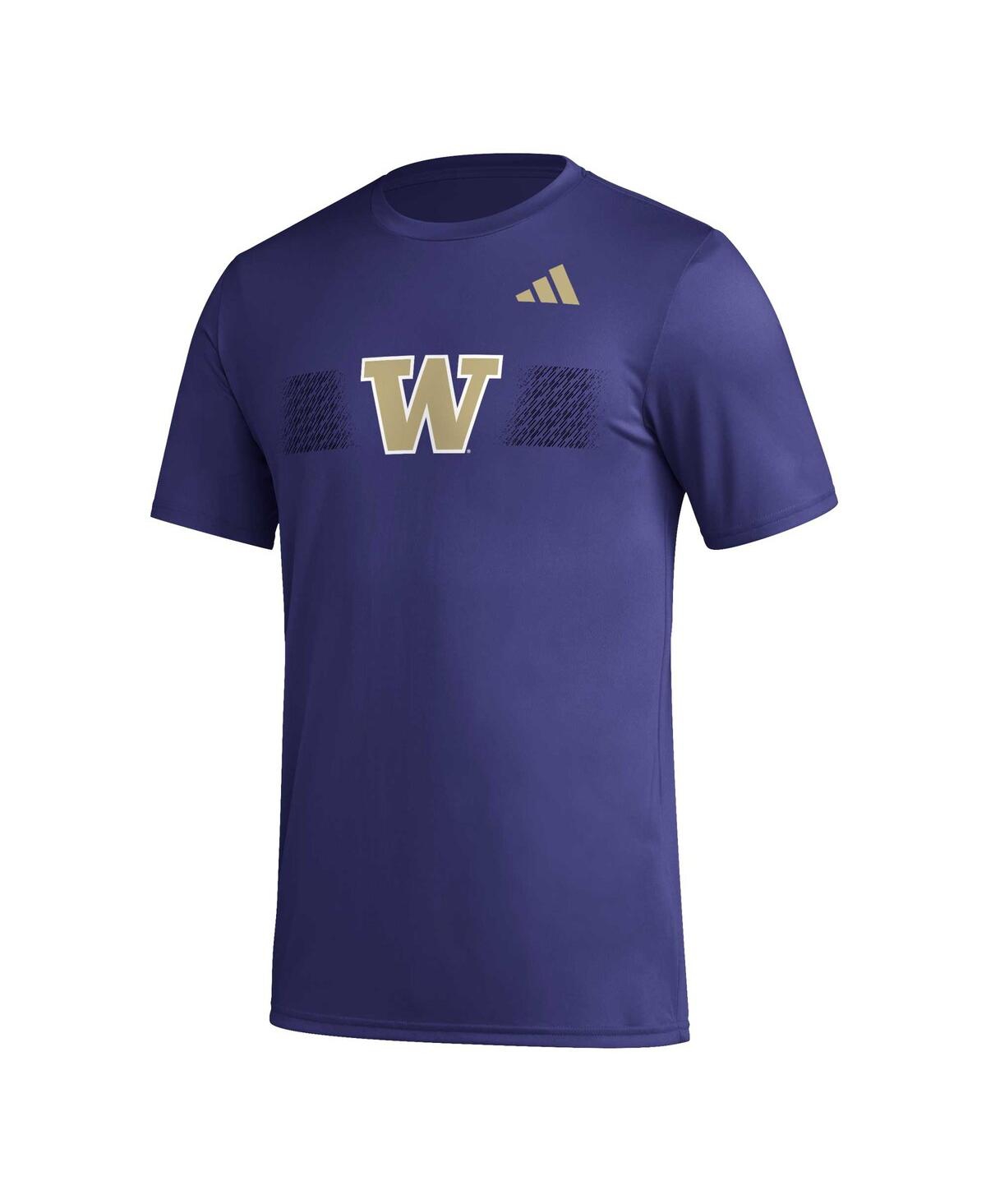 Men's adidasWashington Huskies Pregame Aeroready T-shirt - Purple