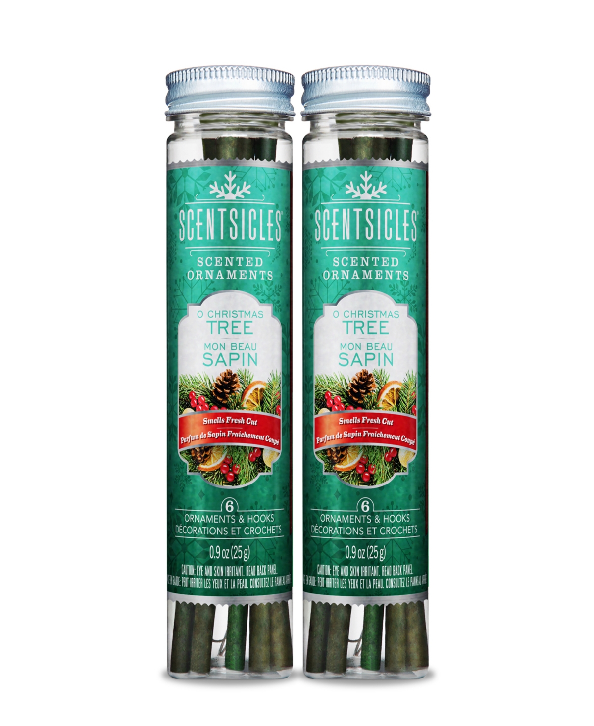 National Tree Company Scentsicles Scented Ornaments, Count Bottles, Infused Paper Sticks, 2 Pack Set