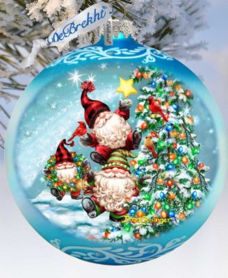 Reaching High Dwarfs Lg Glass Christmas Collectible Ornaments D. Gelsinger