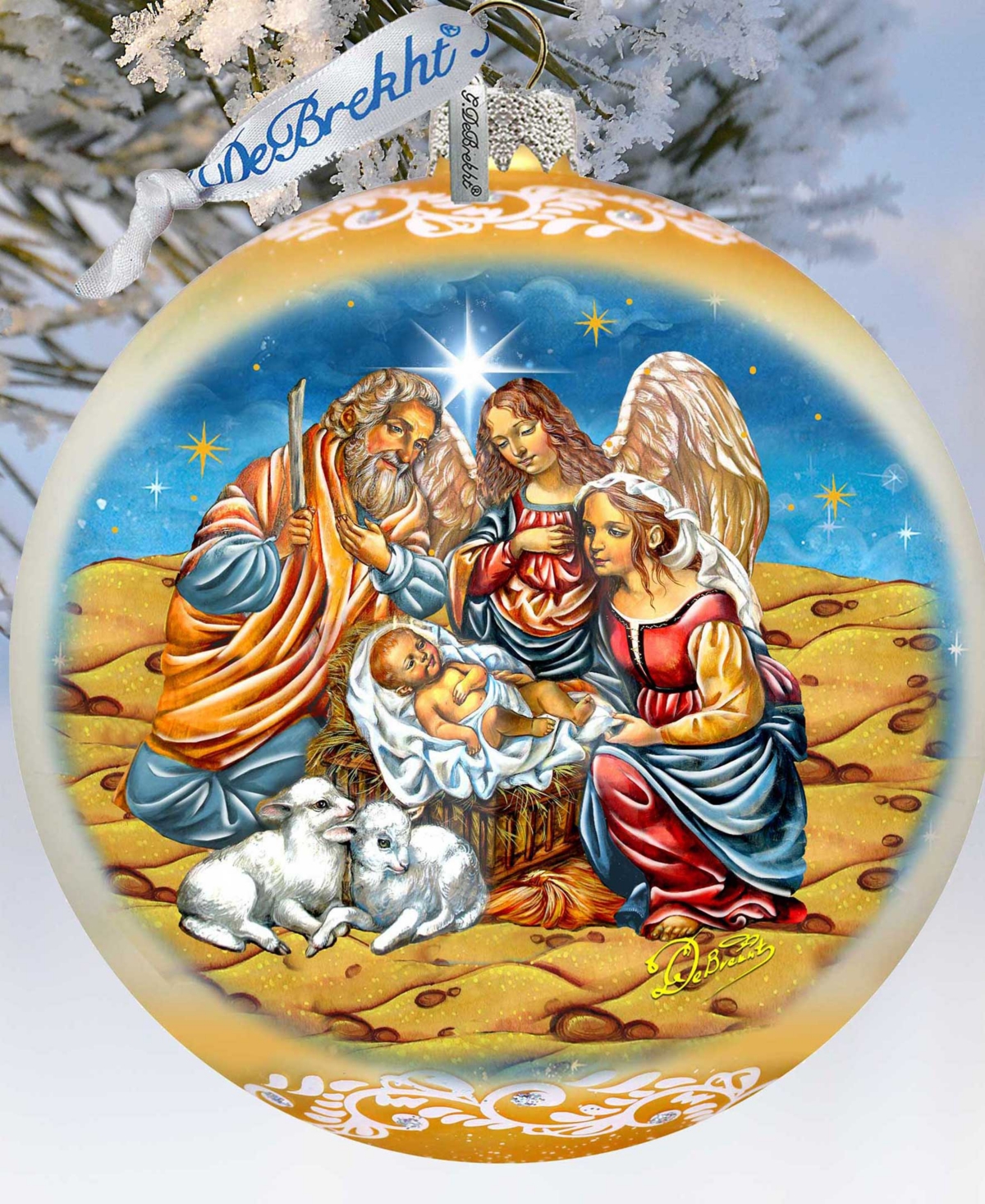 Designocracy Regal Nativity Lg Holiday Mercury Glass Collectible Ornaments G. Debrekht In Multi Color