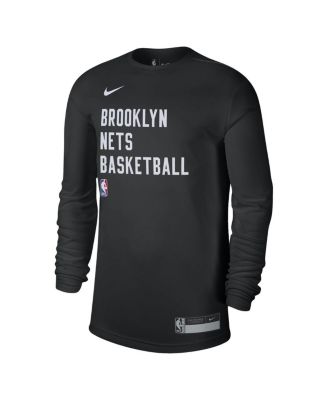 Men's and Women's Black Brooklyn Nets 2023/24 Legend On-Court Practice Long Sleeve T-shirt