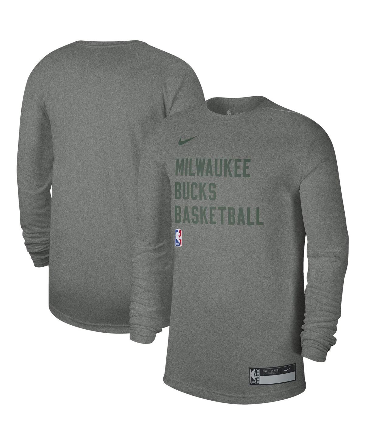 Nike Men's And Women's  Heather Gray Milwaukee Bucks 2023/24 Legend On-court Practice Long Sleeve T-s In Heather Gray