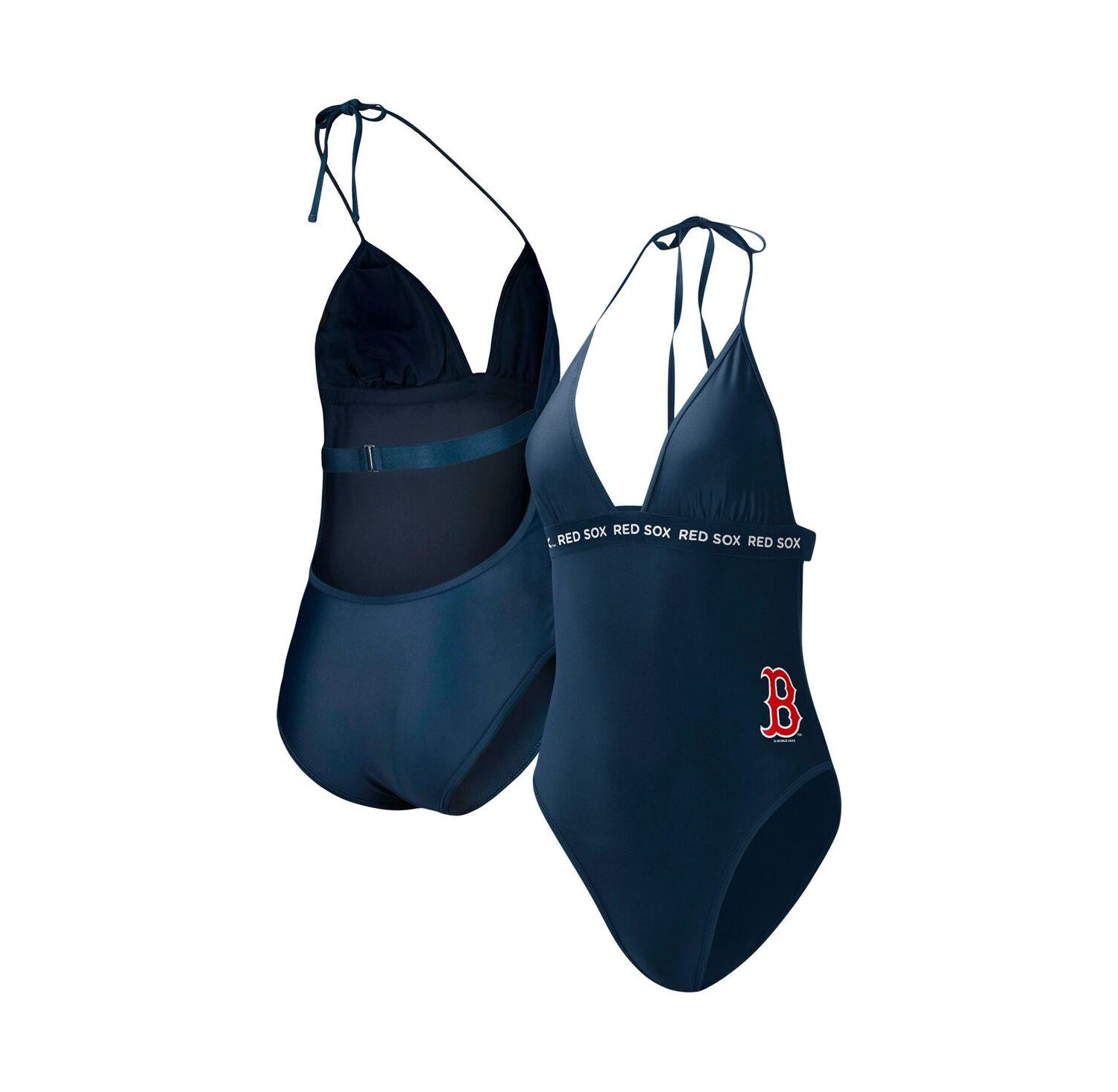 Women's Navy Boston Red Sox Full Count One-Piece Swimsuit