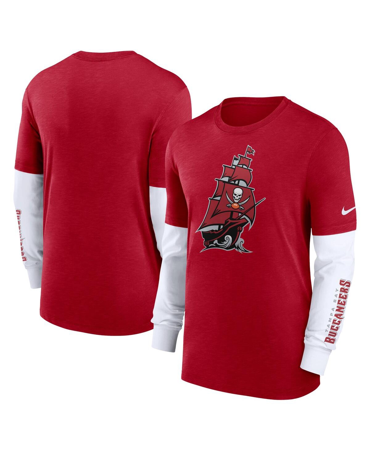 Men's NikeTampa Bay Buccaneers Slub Fashion Long Sleeve T-shirt - Heather Red