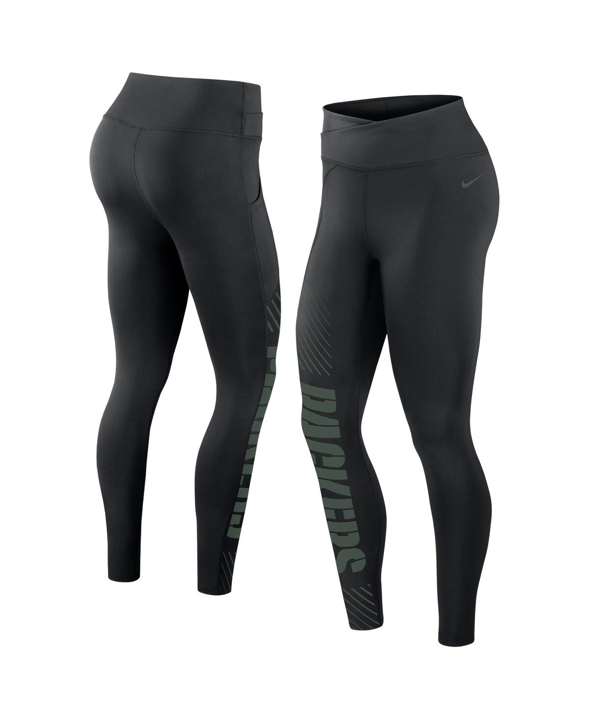 Nike Women's Dri-fit Yard Line (nfl Green Bay Packers) Leggings In Black