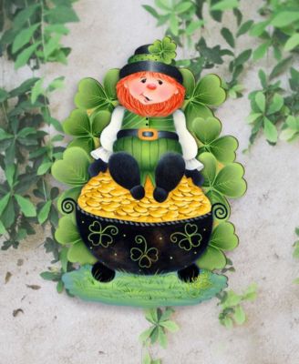 Holiday Wooden Wall Decor Door Decor Lepricon's Pot Full of Gold J. Mills-Price