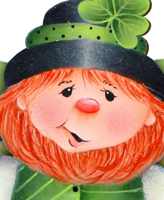 Holiday Wooden Wall Decor Door Decor Lepricon's Pot Full of Gold J. Mills-Price