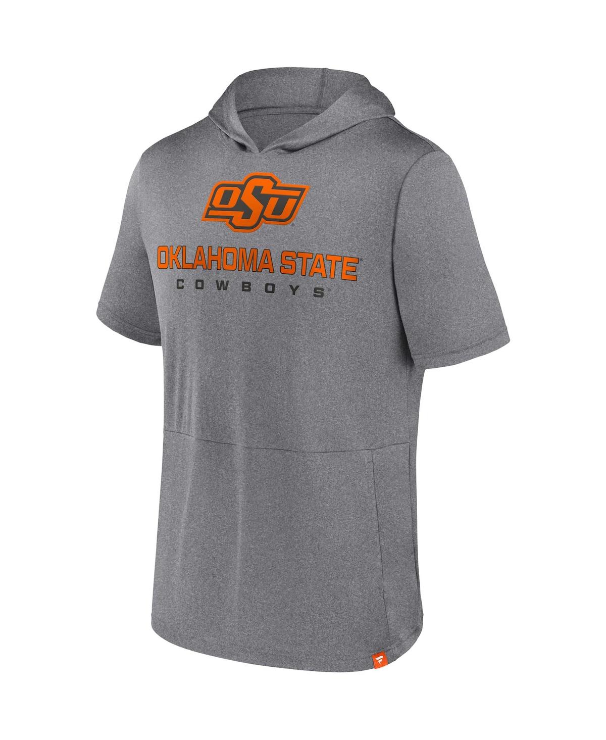 Fanatics Men's  Heather Gray Oklahoma State Cowboys Modern Stack Hoodie T-shirt In Heather Gray