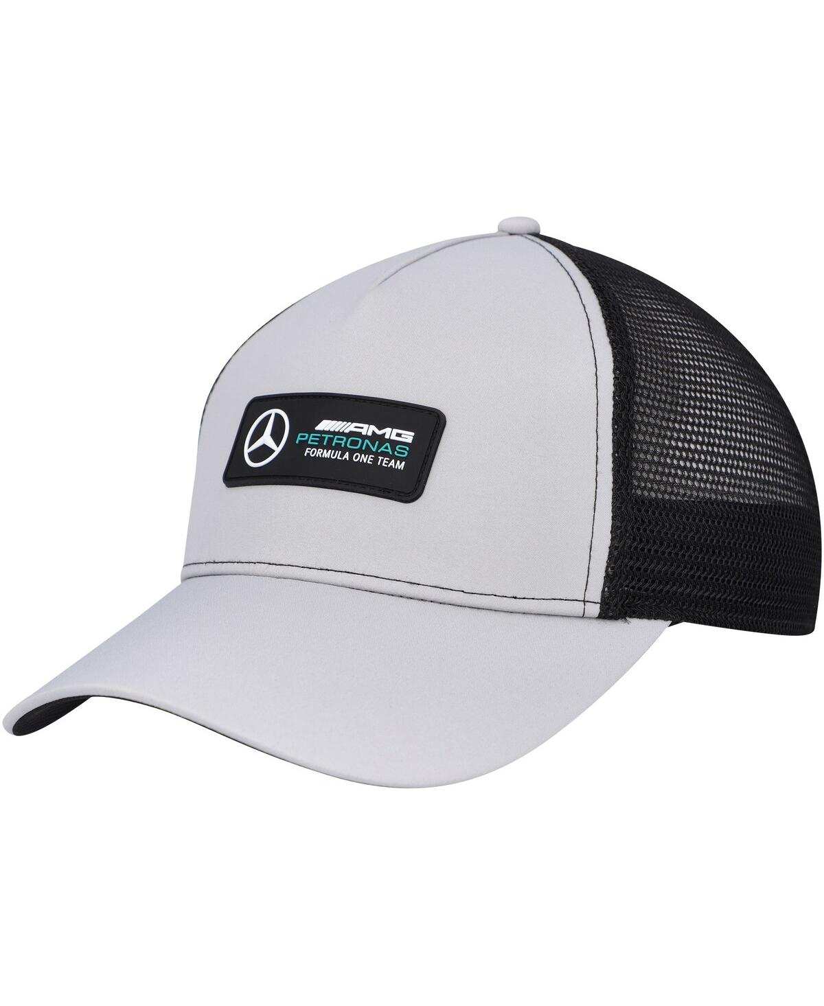 Shop Puma Men's  Silver Mercedes-amg Petronas F1 Team Trucker Adjustable Hat