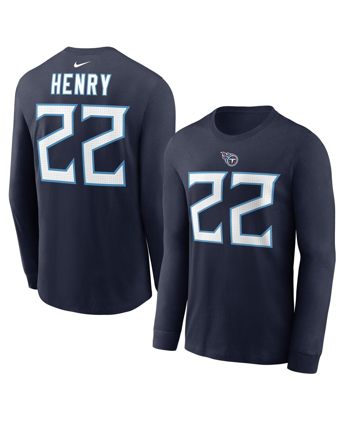 Men's Nike Derrick HenryTennessee Titans Player Name and Number Long Sleeve T-shirt - Navy