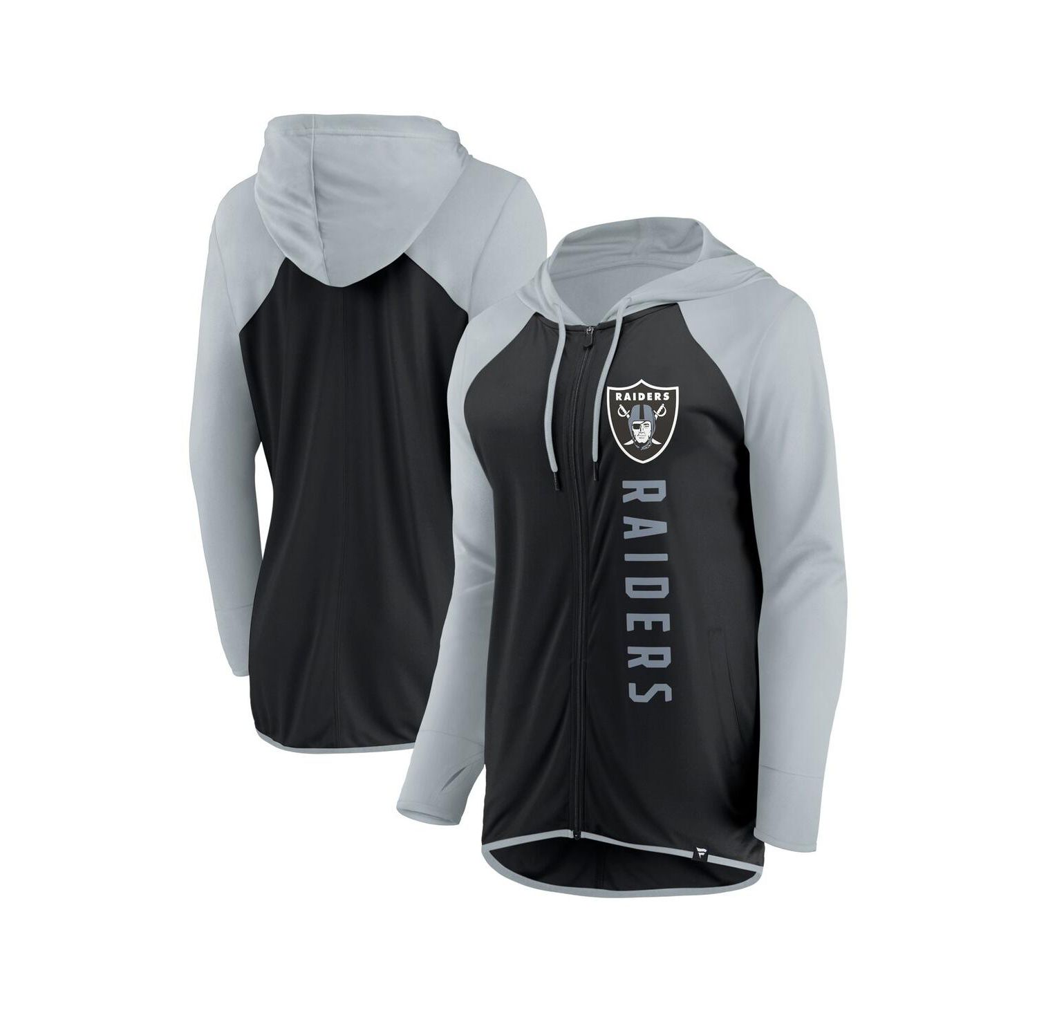 Women's Black, Silver Las Vegas Raiders Forever Fan Full-Zip Hoodie