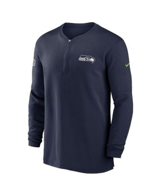 Men's College Navy Seattle Seahawks 2023 Sideline Performance Long Sleeve Quarter-Zip Top