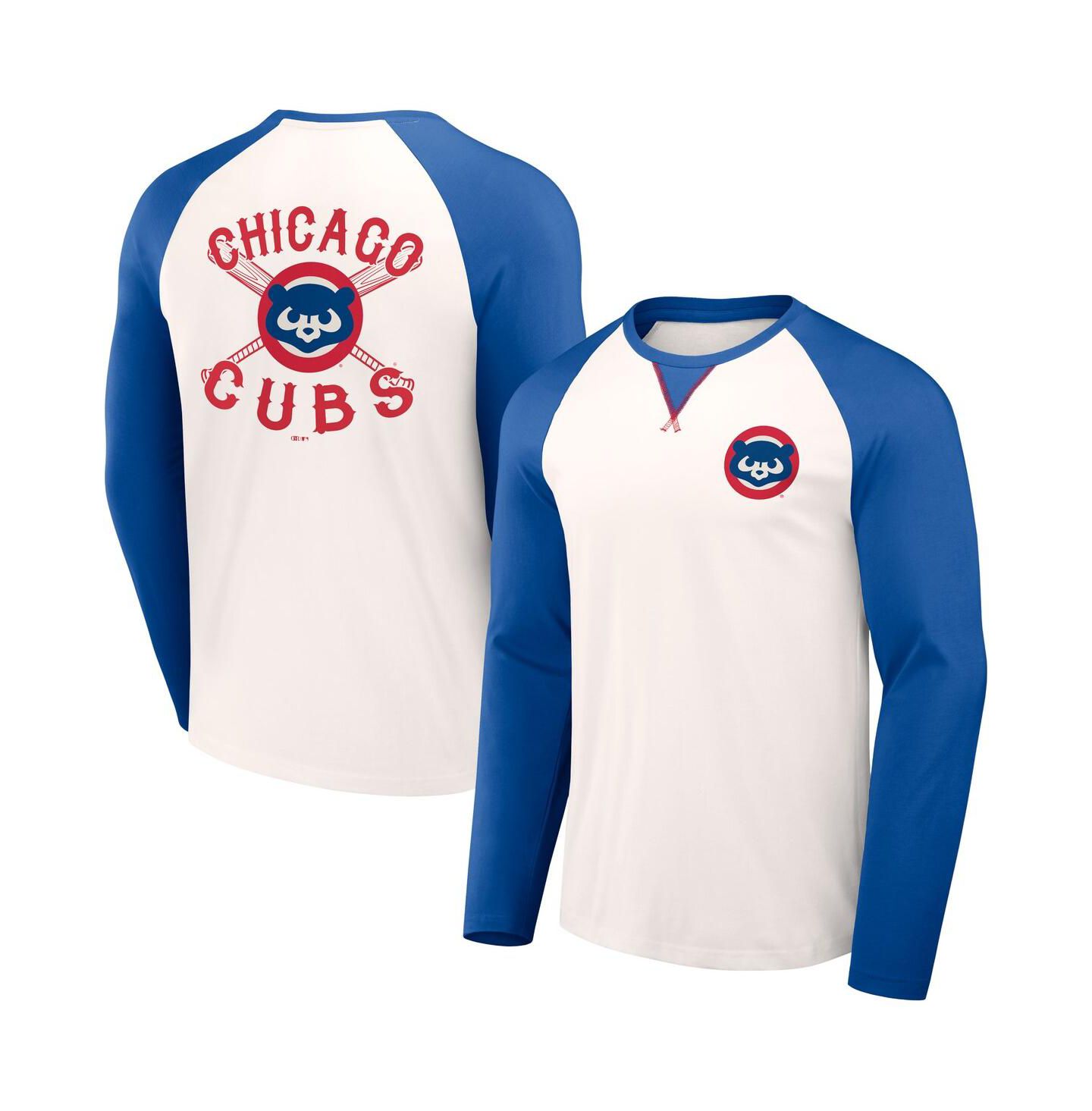 Мужская футболка Fanatics Darius Rucker Collection by White, Royal Chicago Cubs Team Color Raglan — фото 1