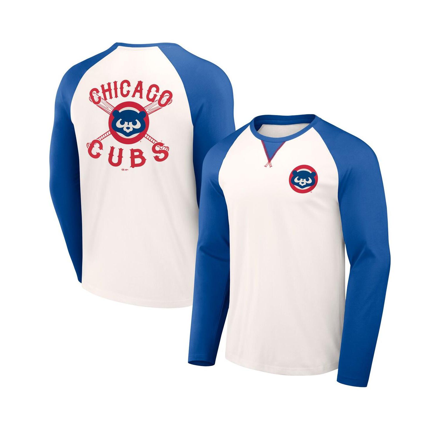 Men's Darius Rucker Collection by White, Royal Chicago Cubs Team Color Raglan T-shirt