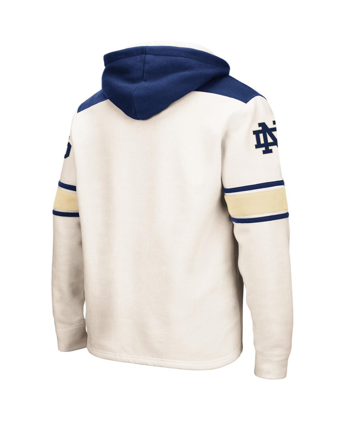Men's ColosseumNotre Dame Fighting Irish Big and Tall Hockey Lace-Up Pullover Hoodie - Cream