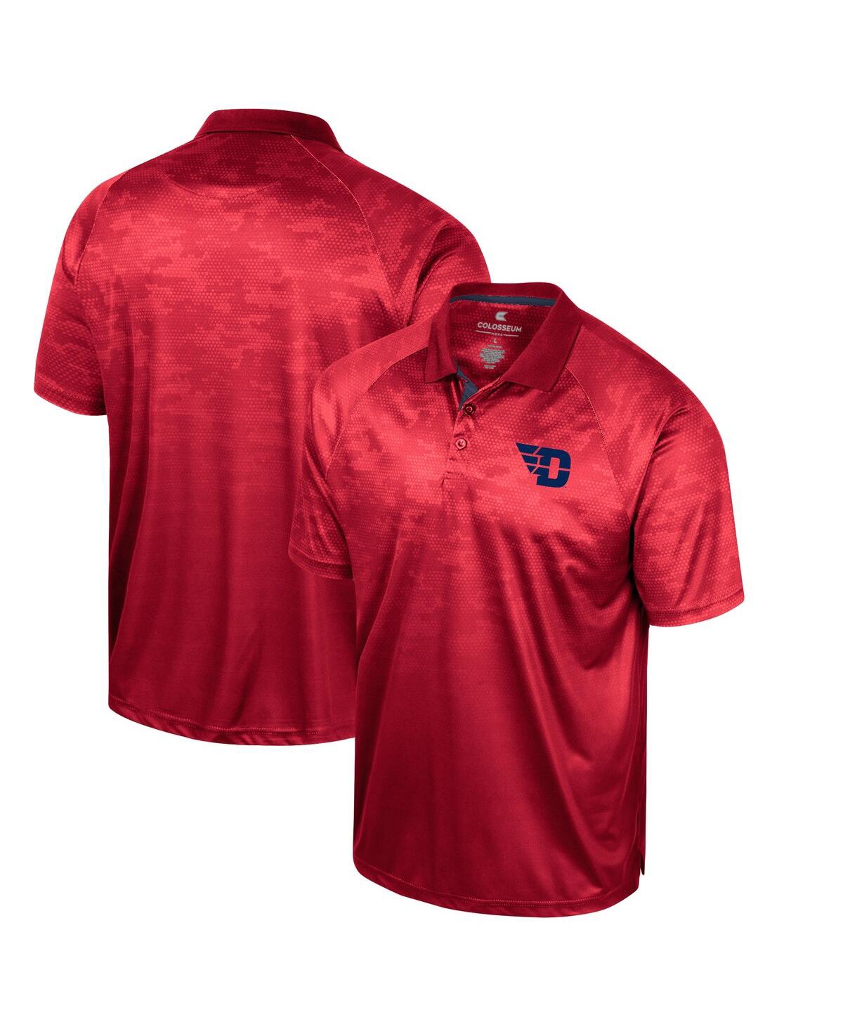 Colosseum Men's  Red Dayton Flyers Honeycomb Raglan Polo Shirt