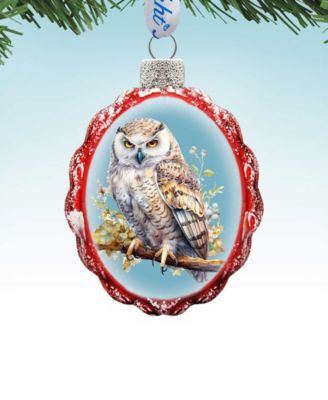 Owl Keepsake Christmas Mercury Glass Ornaments G. DeBrekht