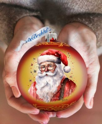 Jolly Santa Claus Ball Holiday Mercury Glass Ornaments G. DeBrekht