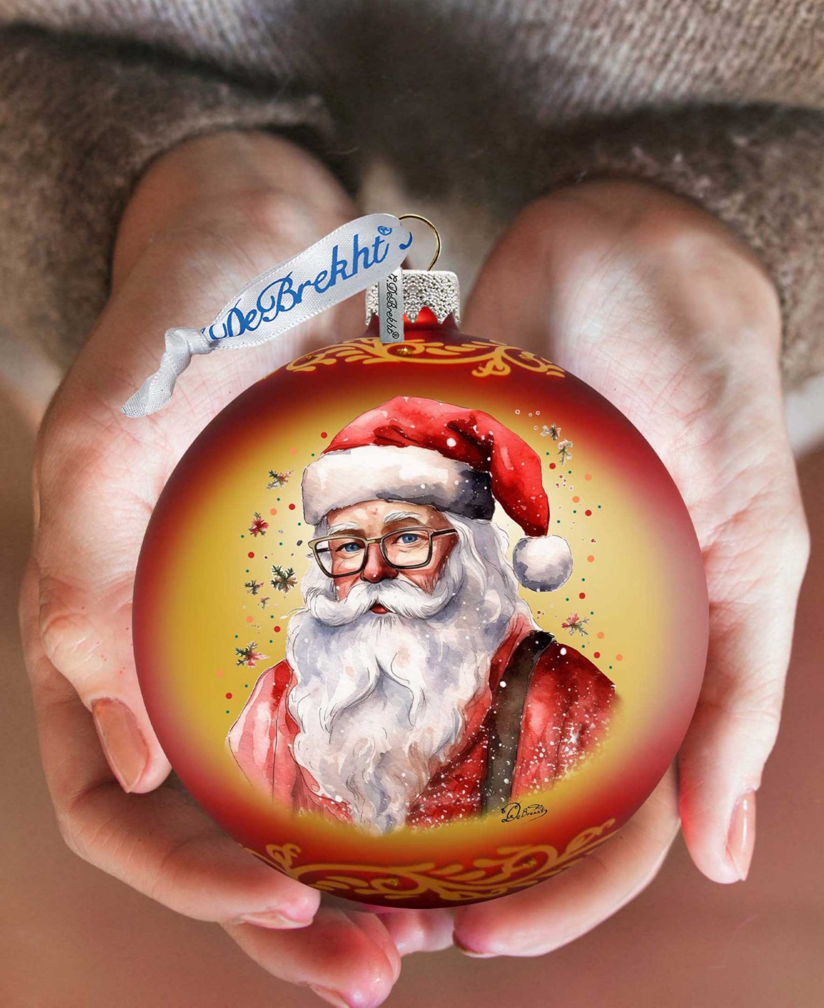 Designocracy Jolly Santa Claus Ball Holiday Mercury Glass Ornaments G. Debrekht In Multi Color