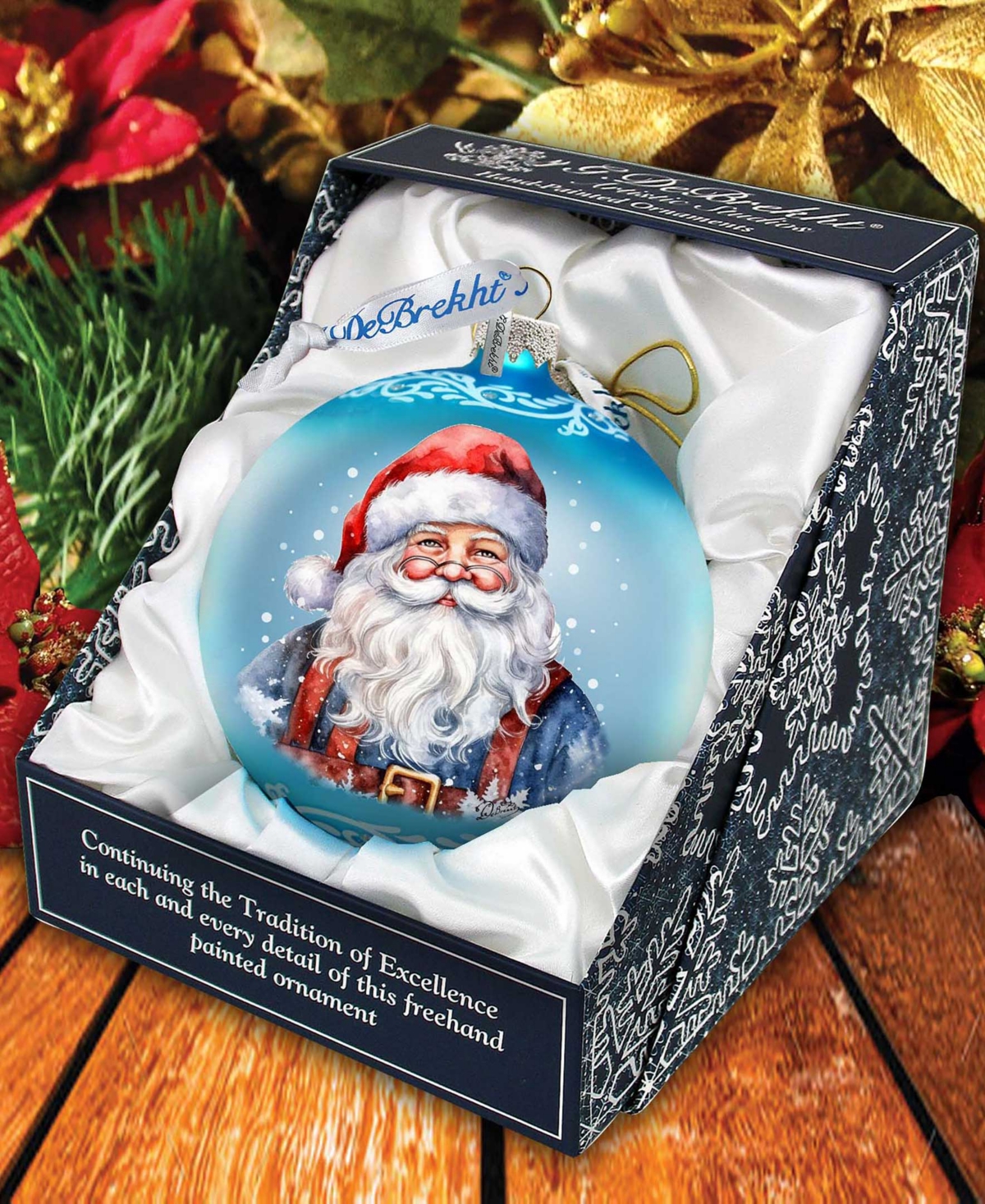 Designocracy Santa's Magical Presence Ball Christmas Mercury Glass Ornaments G. Debrekht In Multi Color