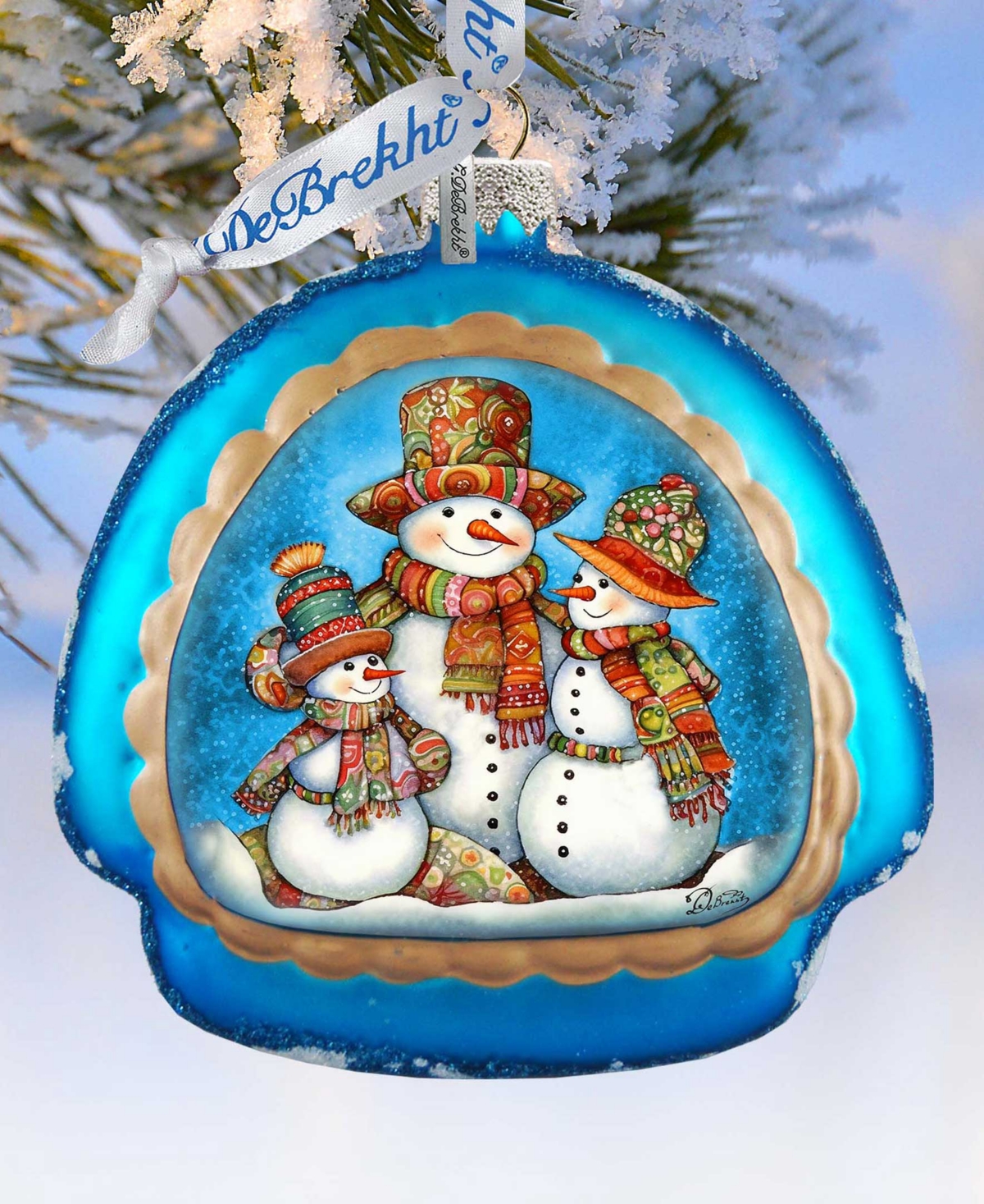 Designocracy Snowman Family Rainbow Mercury Glass Christmas Ornaments G. Debrekht In Multi Color