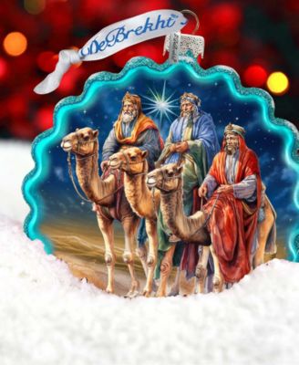 Three Kings Wreath Holiday Mercury Glass Ornaments G. DeBrekht