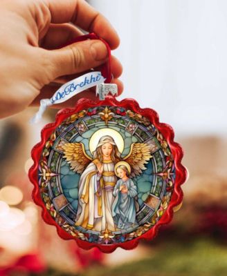 Guardian Angel Wreath Mercury Christmas Glass Ornaments G. DeBrekht