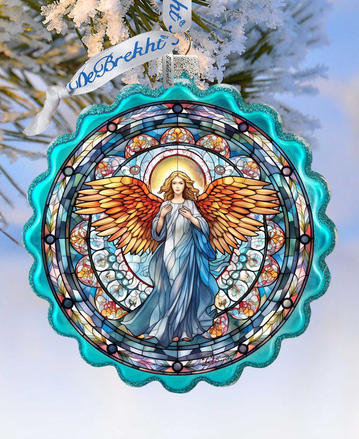 Designocracy Love Harmony Angel Wreath Mercury Glass Christmas Ornaments G. Debrekht In Multi Color