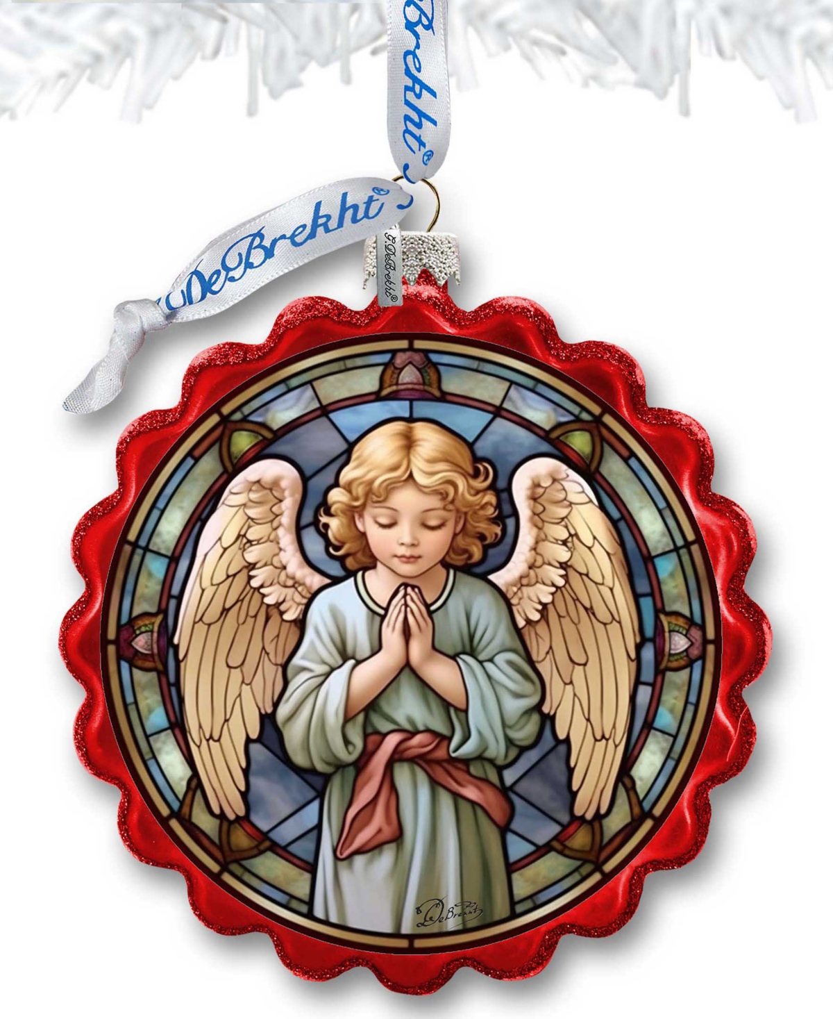 Shop Designocracy Little Angel Wreath Holiday Mercury Glass Ornaments G. Debrekht In Multi Color