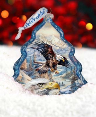 The Land of the Free-American Eagle Tree Glass Christmas Ornaments G. DeBrekht